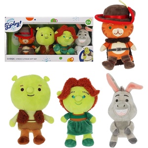 image:imageKids Preferred Shrek Cuteeze 4 Piece Set  6 Inch Shrek Fiona Donkey and Puss in Boots Plush  Beans in Body for Comfort for Baby Boys amp Girls