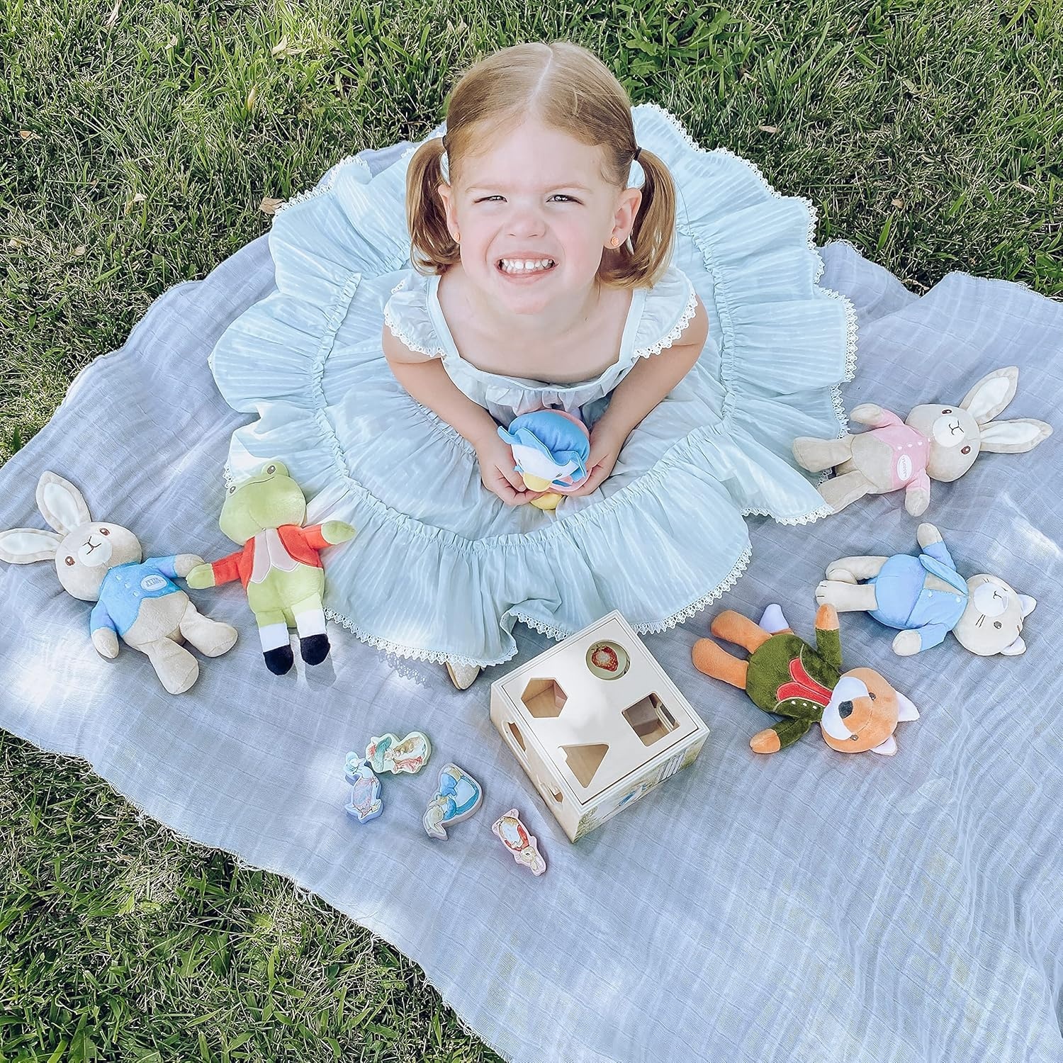 image:imageKIDS PREFERRED Beatrix Potter Peter Rabbit Wooden Shape Sorter for Toddlers Includes 8 Pieces MulticolorWooden Shape Sorter