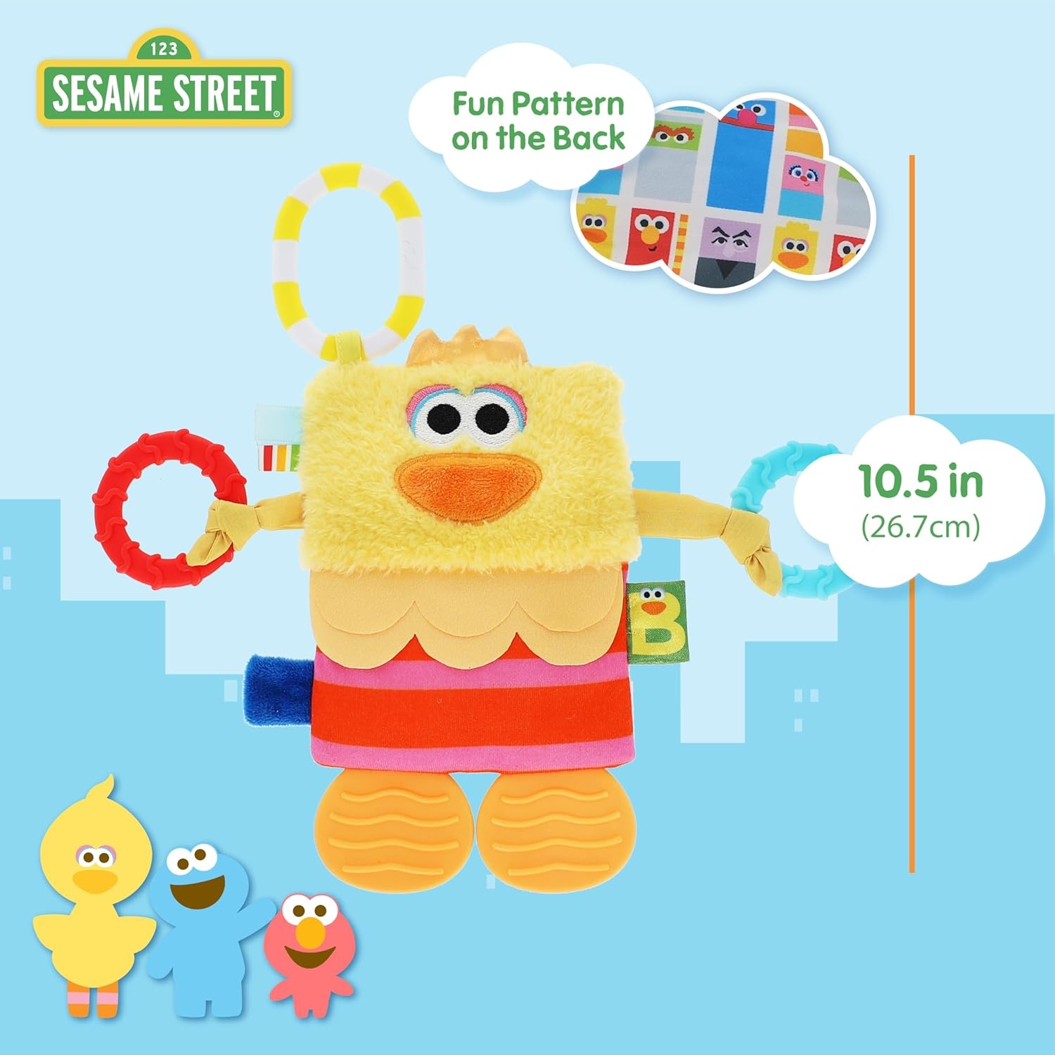 image:imageKids Preferred Sesame Street Big Bird Tug amp Tag Plush Sensory Toy for Newborns