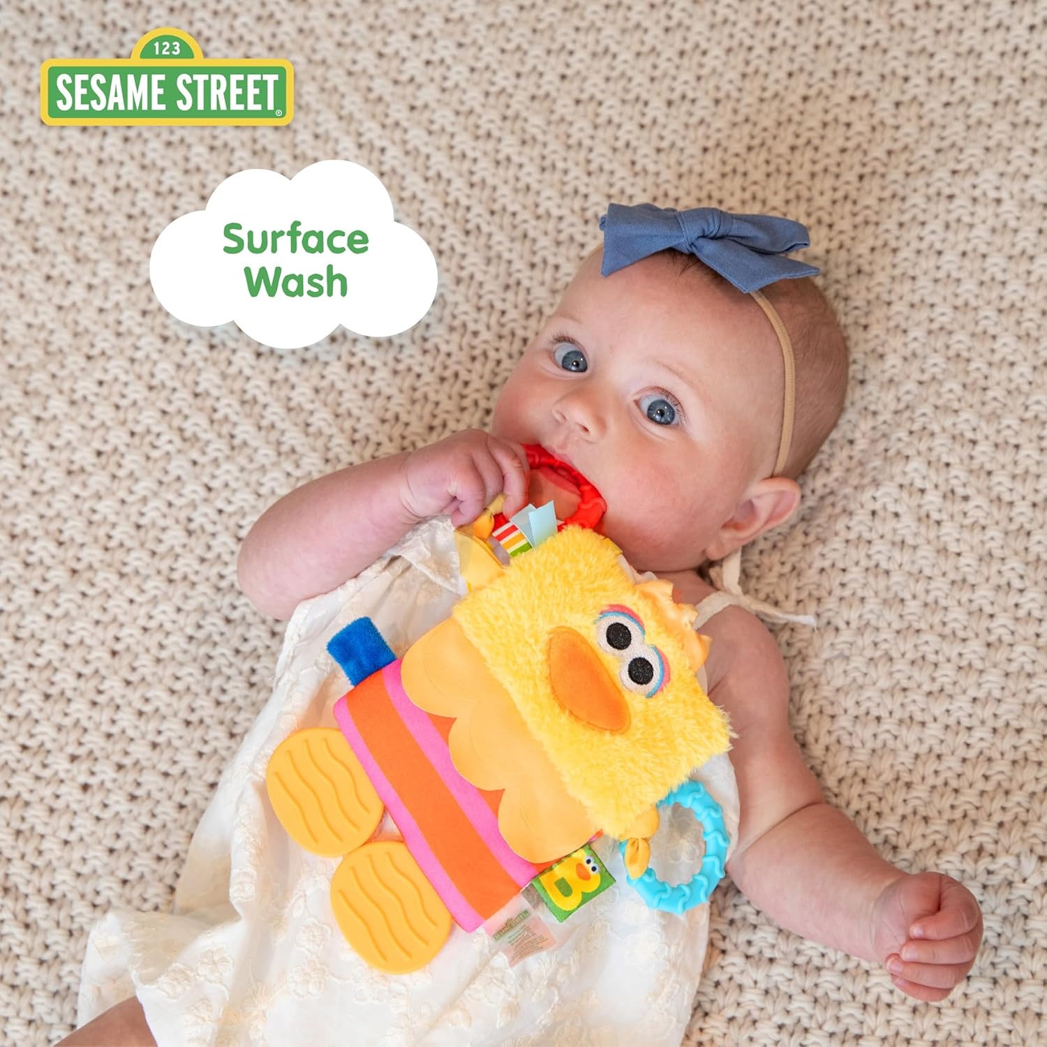 image:imageKids Preferred Sesame Street Big Bird Tug amp Tag Plush Sensory Toy for Newborns