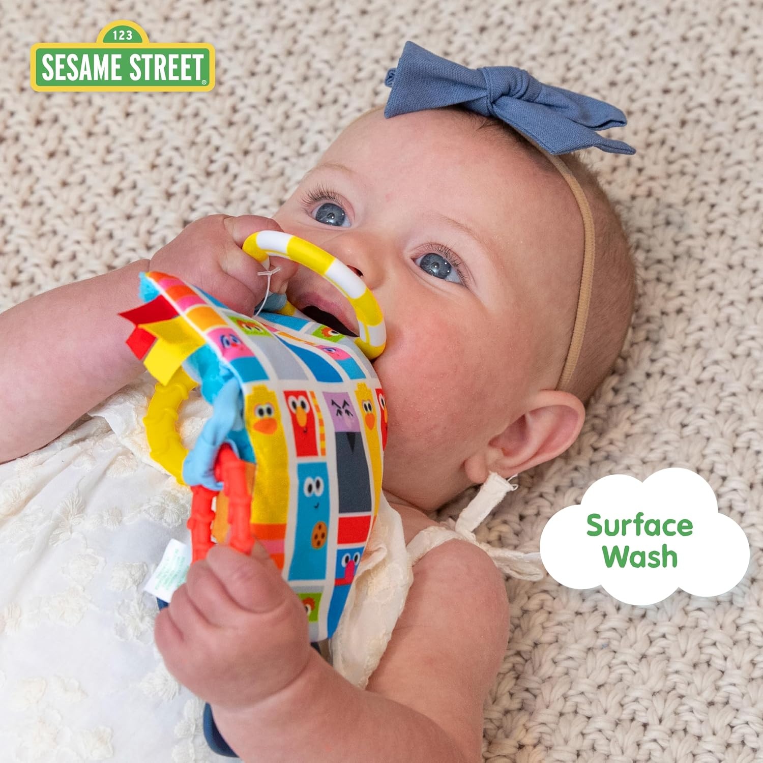 image:imageKids Preferred Sesame Street Cookie Monster Tug amp Tag Plush Sensory Toy for Newborns