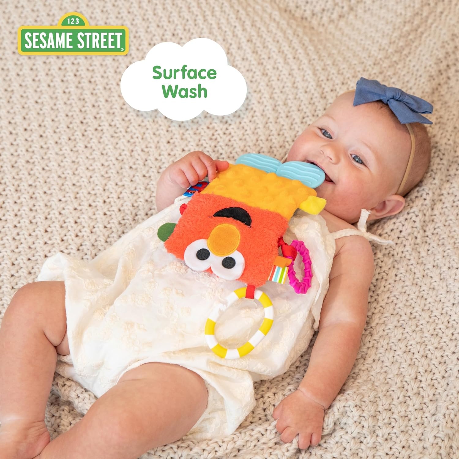 image:imageKids Preferred Sesame Street Elmo Tug amp Tag Plush Sensory Toy for Newborns