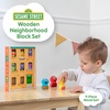 image:imageKids Preferred Sesame Street Wooden Neighborhood Block Set with Storage Case Toddler Sorting and Matching Blocks