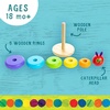 image:imageWorld of Eric Carle The Very Hungry Caterpillar Wooden Stacker with Colorful Rainbow Rings 7 Inch Stacking Solid Wood Educational Developmental Toy Sorting and Stacking