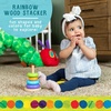 image:imageWorld of Eric Carle The Very Hungry Caterpillar Wooden Stacker with Colorful Rainbow Rings 7 Inch Stacking Solid Wood Educational Developmental Toy Sorting and Stacking