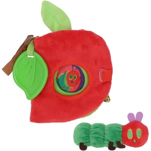 image:imageEric Carle Very Hungry Caterpillar Activity Apple and Plush  Crinkle Texture Inside and Attached Leaf Teether  Hanging Loop for On The Go Fun