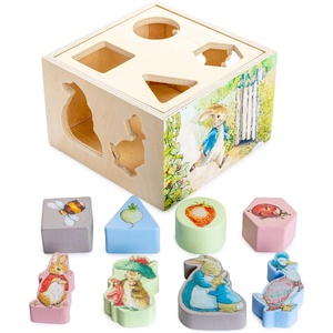 image:imageKIDS PREFERRED Beatrix Potter Peter Rabbit Wooden Shape Sorter for Toddlers Includes 8 Pieces MulticolorWooden Shape Sorter