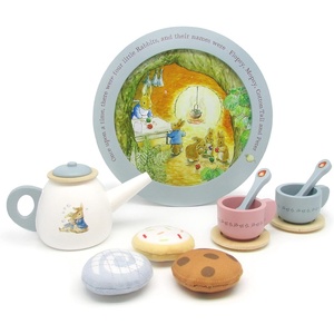 image:imageKids Preferred Beatrix Potter Peter Rabbit Wooden Tea Set for Pretend Play 11 Pieces