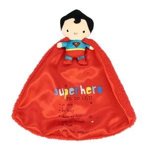 image:imageKids Preferred DC Comics Superman Lovey Security Blanket Soft Huggable Dark Knight Plush Lovey Toy for Baby and Infant Boys and Girls Textured Blanket with Satin Super Hero to Do List