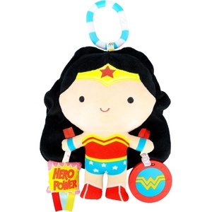 image:imageKids Preferred DC Comics Wonder Woman Multi Sensory Activity Toy with Teethers Crinkle Textures and Clip for On The Go Fun for Infant and Baby Boys and Girls Medium
