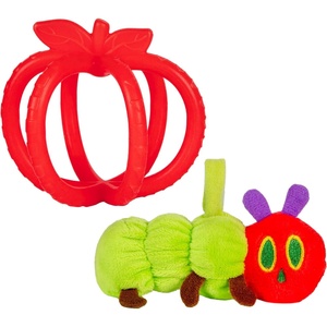 image:imageKids Preferred Eric Carle Toddler Toys The Very Hungry Caterpillar Stuffed Animal Rattle and Red Apple Silicone Teether Newborn Baby Teething Toys Set