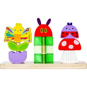 image:imageKids Preferred Eric Carle Toddler Toys The Very Hungry Caterpillar Wooden Stacking Toy with 10 Mix and Match Pieces for Creative Play and Coordination