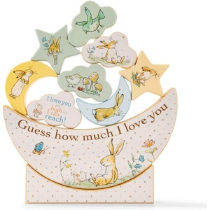image:imageKids Preferred Guess How Much I Love You Wooden Balancing Stacker Toy and Decoration Educational Preschool Learning Wooden Blocks for Babies Toddlers and Kids
