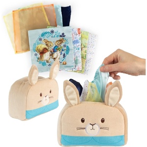 image:imageKids Preferred Peter Rabbit Tissue Box Sensor Toy 8 Double Sided Tissues For Infants Babies and Kids Based on the Beatrix Potter Books