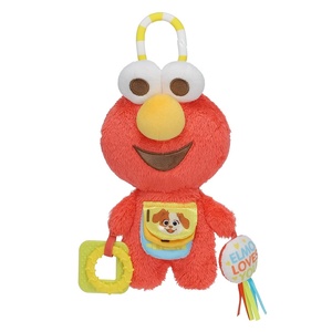 image:imageKids Preferred Sesame Street Elmo Activity Toy with Teething Rings Crinkle Sounds and On The Go Clip for Babies and Infants