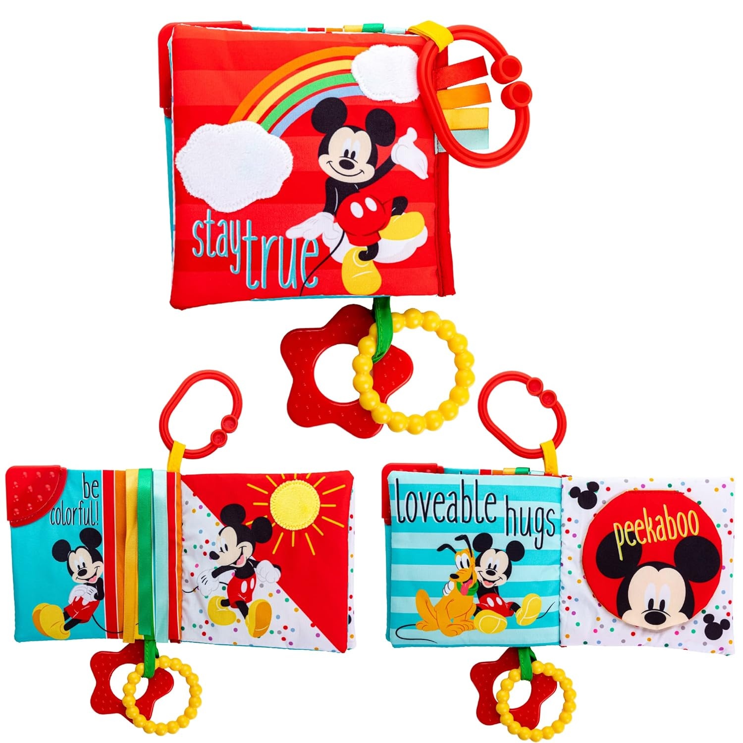 image:imageKids Preferred Disney Baby Mickey Mouse Colorful Crinkle Soft Book with Teething Corner and OnTheGo Clip for BabiesMickey Mouse