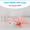 image:imageCarters Fawn Plush Rattle with Loop Teether for Infants and Babies