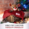 image:imageKIDS PREFERRED Rudolph The RedNosed Reindeer Rudolph Plush Stuffed Animal Snuggler Lovey Security Blanket 125 Inches