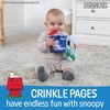 image:imageKids Preferred Peanuts Snoopy Baby Stuff Fun Crinkle Book with On The Go Travel Clip Teether Soft Sensory Book for Babies amp Toddlers 525x525 Inches