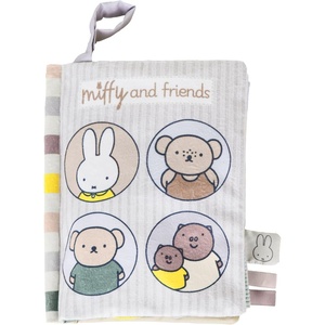 image:imageKids Preferred Miffy Baby Deluxe Soft Book  Two Pancake Plush Characters Crinkle Squeaker Tactile Slide Ribbon Peekaboo Flaps Hanging Loop 8 in