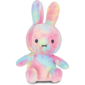 image:imageKids Preferred Miffy Plush 8 Tie Dye Bunny  Sitting Dutch Bunny Plush Embroidered Details Ultra Soft Stuffed Animal Plushie for Girls and Boys8 Inch