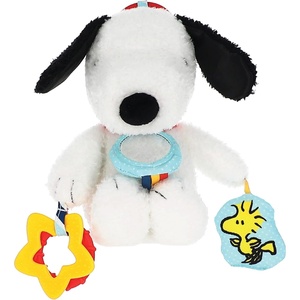 image:imageKids Preferred Peanuts Snoopy Activity Toy  Jingle Mirror Teethers Crinkle Ribbons Crinkle Satin Accents Soft Plush OnTheGo Clip 12 in