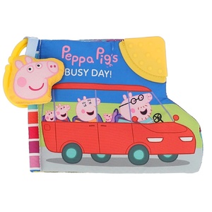 image:imageKids Preferred Peppa Pig Soft Book with Ribbons Teether Corner Squeaker Crinkle Pages Flaps OnTheGo Clip Ages 0 Months and Up 65 inches