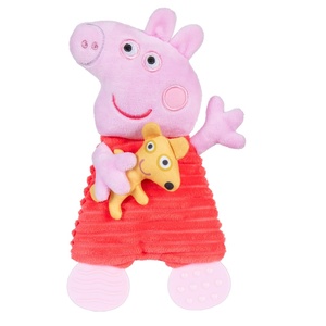 image:imageKids Preferred Peppa Pig Teether Feet Blankey  95 Inches Embroidered Details Textured Material Soft Teethers amp Crinkle for Babies 0 Months amp Up