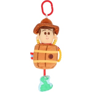 image:imageDisney Toy Story Woody in a Barrel Activity Toy with Pull Down Mechanism Teether Rattle Crinkle Snake and On the Go Clip for Babies