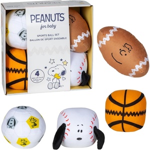image:imageKIDS PREFERRED Peanuts Plush Sports Balls Baby Toy Set of 4 Soft Sensory